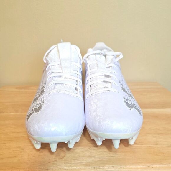 Under Armour Blur Smoke Suede 2.0 MC Mens 8.5 White Football Cleats 3027978-101 - Picture 2 of 7